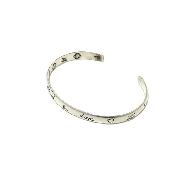 GUCCI 454287 Blind for love Accessories Bracelet Silver Bangle SV925 Silver - Picture 1 of 16